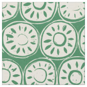 Tissu bloc de fleurs ivoire vert (Fermer)