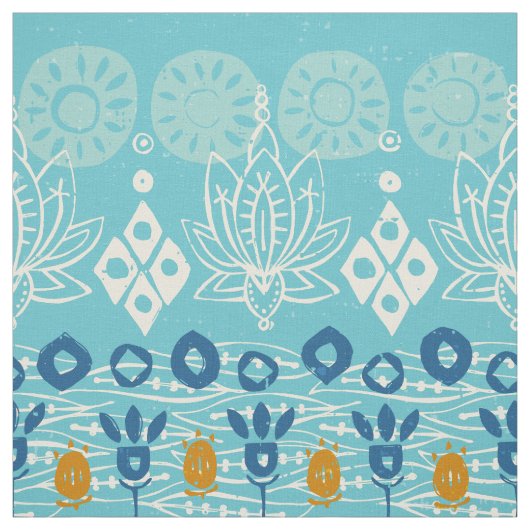 Tissu bloc lotus bleu (Échantillon)