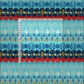 Tissu bloc lotus bleu (Carreau)