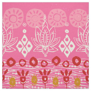 Tissu bloc lotus rose