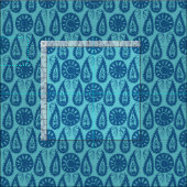 Tissu bloc paisley bleu (Carreau)