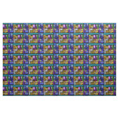 Tissu Blocage abstrait sur noir (Fat Quarter)