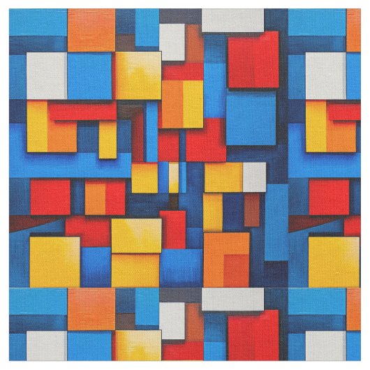 Tissu Blocs abstraits colorés (Fermer)