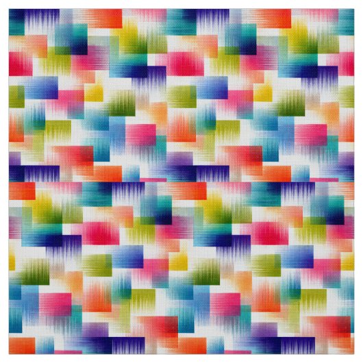 Tissu Blocs de couleurs géométriques vibrants avec un dé (Échantillon)
