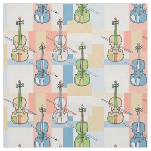 Tissu Blocs de violon coloré (Échantillon)