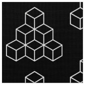 Tissu Blocs géométriques - Blanc sur Noir (Fermer)