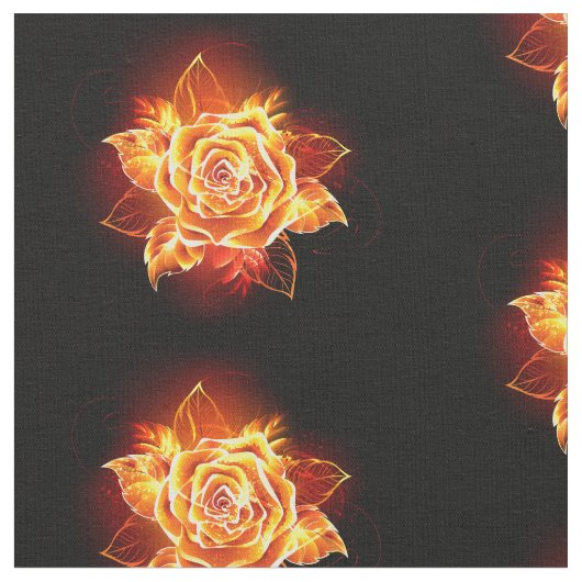 Tissu Blooming Fire Rose (Fermer)