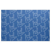 Tissu Blue ASL I Love You Patterned Fabric (Fat Quarter)