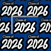 Tissu Blue Bold Brush Class of 2026 (Carreau)