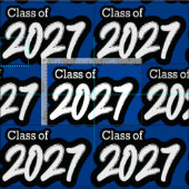 Tissu Blue Bold Brush Class of 2027 (Carreau)