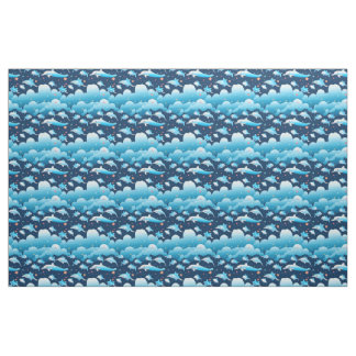 Tissu Blue Dolphin Motif Classic Trending Modern Cute