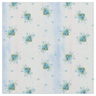 Tissu Blue forget-me-not's on a soft rose-blue