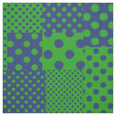 Tissu Blue Green Polka Dots Patchwork  (Échantillon)