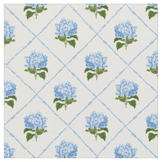 Tissu Blue Hydrangea Grandmillennial (Fermer)