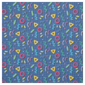 Tissu Blue Multicolor 80s Memphis Motif (Échantillon)