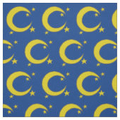 Tissu Blue Night Sky Yellow Moon Stars Astronomie (Échantillon)