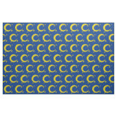 Tissu Blue Night Sky Yellow Moon Stars Astronomie (Fat Quarter)
