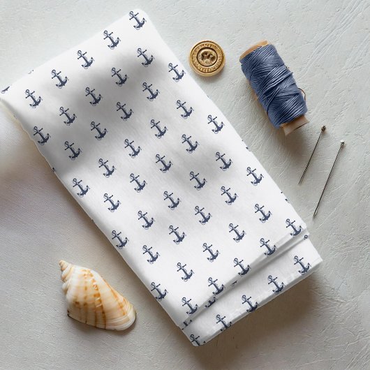 Tissu Blue Wave Ancre Navy/Wht ID836