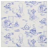 Tissu Blue Willow Kitty Chat Toile de salle de bain (Échantillon)
