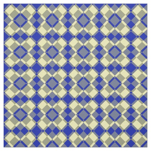 Tissu Blue Yellow Checker Argyle Pattern (Échantillon)