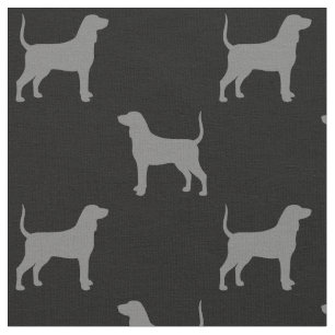 Tissu Bluetick Coonhound Silhouettes Gris et noir