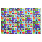 Tissu bohème Moderne Boho Coeurs Vert Rouge Bleu (Fat Quarter)