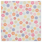Tissu Boho 70's Retro Daisy Flowers (Échantillon)