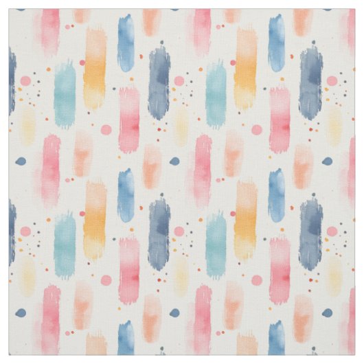 Tissu Boho Arc-en-ciel Brush Strokes & Dots (Échantillon)