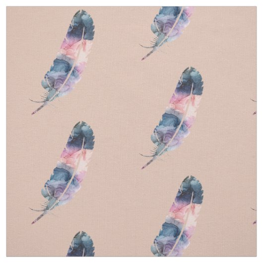 Tissu Boho bleu, violet et rose avec beige (Échantillon)