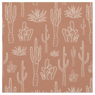 Tissu Boho Cactus Occidental Méridional Chaud Neutre Arg