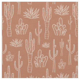 Tissu Boho Cactus Western Southern Warm Neutral Clay
