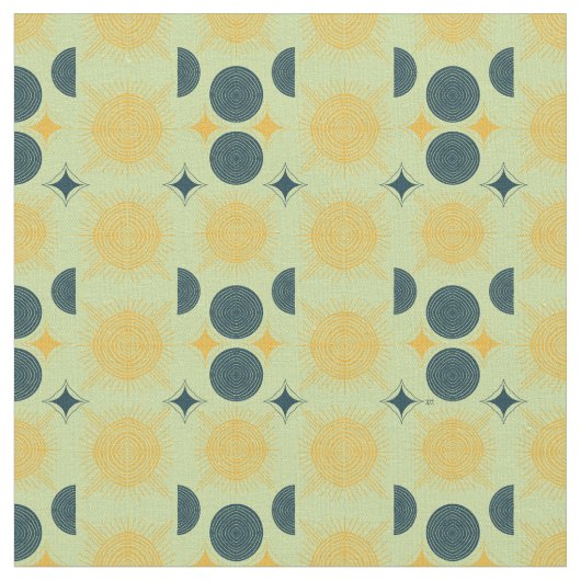 Tissu Boho Celestial Sun Moon Motif (Fermer)