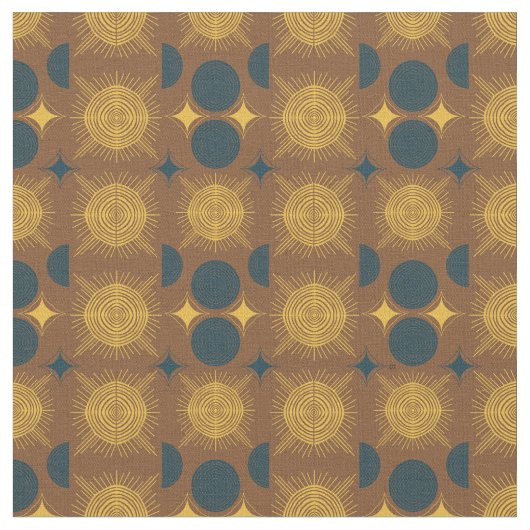 Tissu Boho Celestial Sun Moon Motif rustique (Fermer)