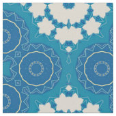 Tissu Boho Chic Bleu & Blanc Géométrique (Détail)