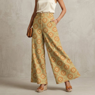 Tissu Boho Chic Motif géométrique Mosaïque jaune et oran