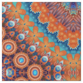 Tissu Boho Eclectique Kaleidoscopique Hip Turquoise Ochr (Détail)