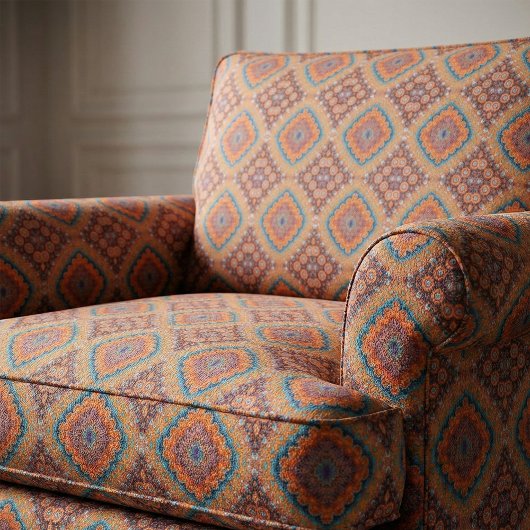 Tissu Boho Eclectique Kaleidoscopique Hip Turquoise Ochr