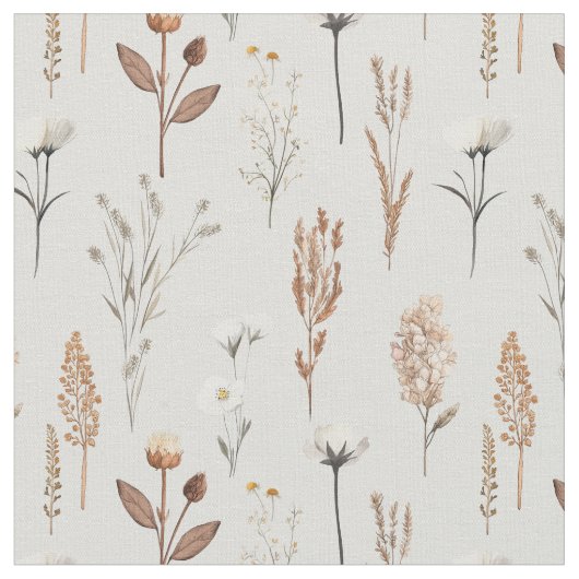Tissu Boho Fleurs de mauvaises herbes rustique (Fermer)