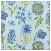 Tissu Boho Floral Blue (Échantillon)