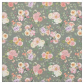 Tissu Boho Floral été sur Grey (Échantillon)