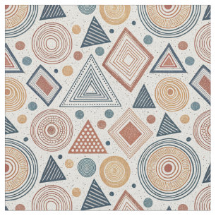 Tissu Boho formes géométriques Abstraites Motif en terre