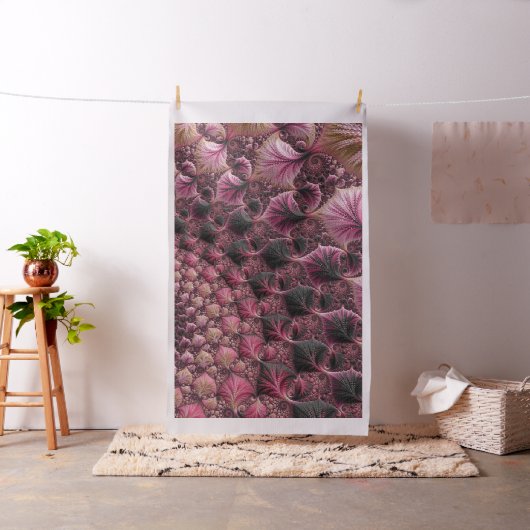 Tissu Boho Funky Eclectique Rose Noir Abstrait Fractal (In Situ)