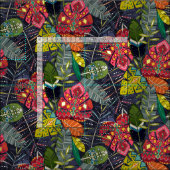 Tissu boho hojas minuit (Carreau)