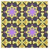 Tissu Boho jaune, violet, bleu, rose design. (Échantillon)
