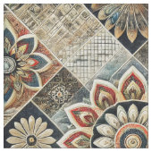 Tissu Boho Mandala Floral Art Moderne dans les tons Terr (Fermer)