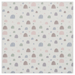 Tissu boho moderne pastel arc-en-ciel étoiles