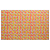 Tissu Boho Multicolor Daisies sur Orange (Yard)