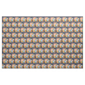 Tissu Boho Orange Camera & Fleurs Motif d'aquarelle (Yard)