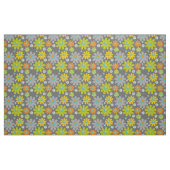 Tissu Boho Retro Multicolor Daisées sur Grey (Fat Quarter)