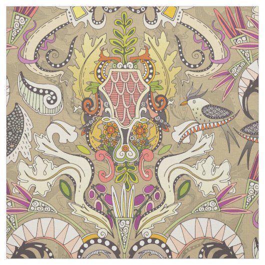 Tissu boho rococo bambou (Échantillon)